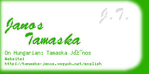 janos tamaska business card